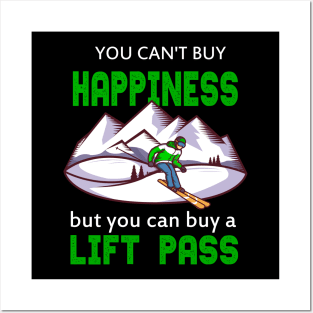 Happiness buy lift pass wintersport ski Design Posters and Art